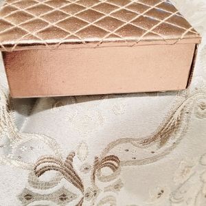 Beautiful pink quilted champagne color jewelry box